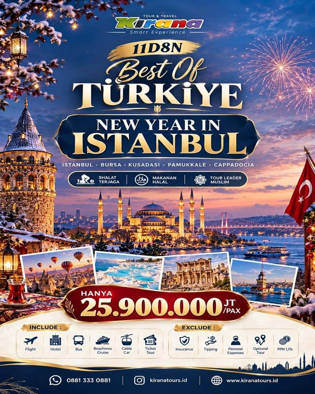 Paket Tour Best of Turkiye 11D8N New Year in Istanbul